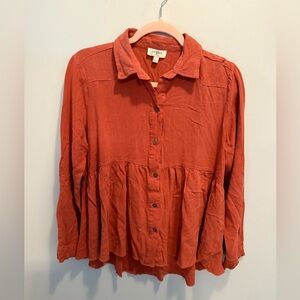 Umgee Terracotta Button-Down Shirt